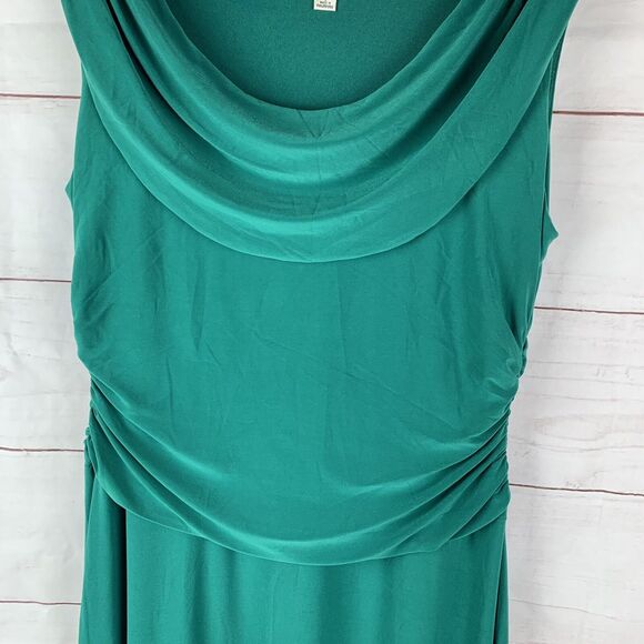 Kasper Dress Gown Long Draped Maxi Green Party 8 Stretch Wedding Romantic Greek - Picture 16 of 16